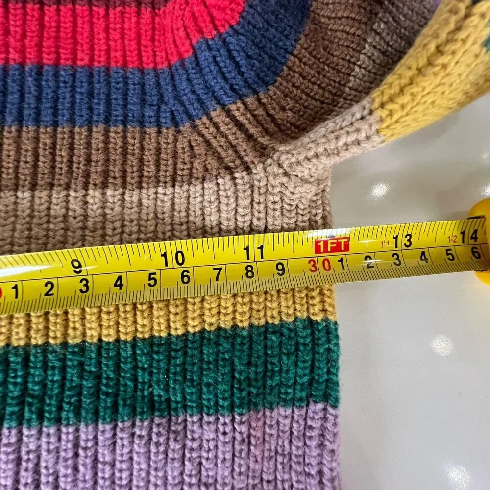 Baby Gap Toddler Knit Sweater 2T Multicolor Striped Cozy Pullover Colorblock